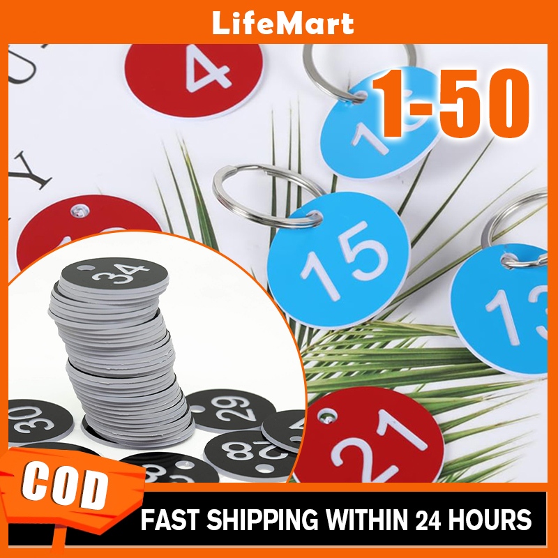 50Pcs Numbers Tags Reusable Numbered Tags Round Hole Hang Tags | Shopee ...