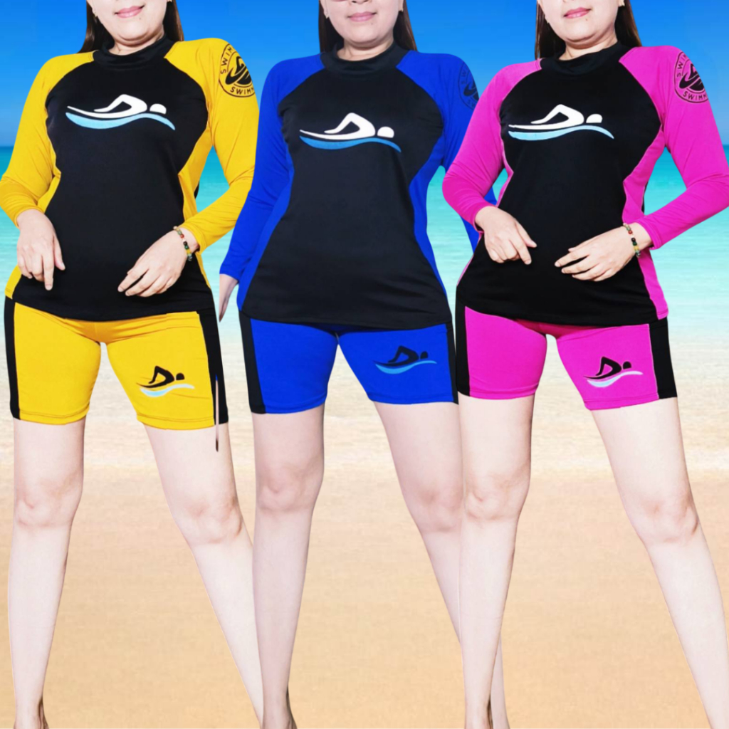 Women’s Rash Guard Swimwear Aqua Terno Short Set UV-Protected High ...