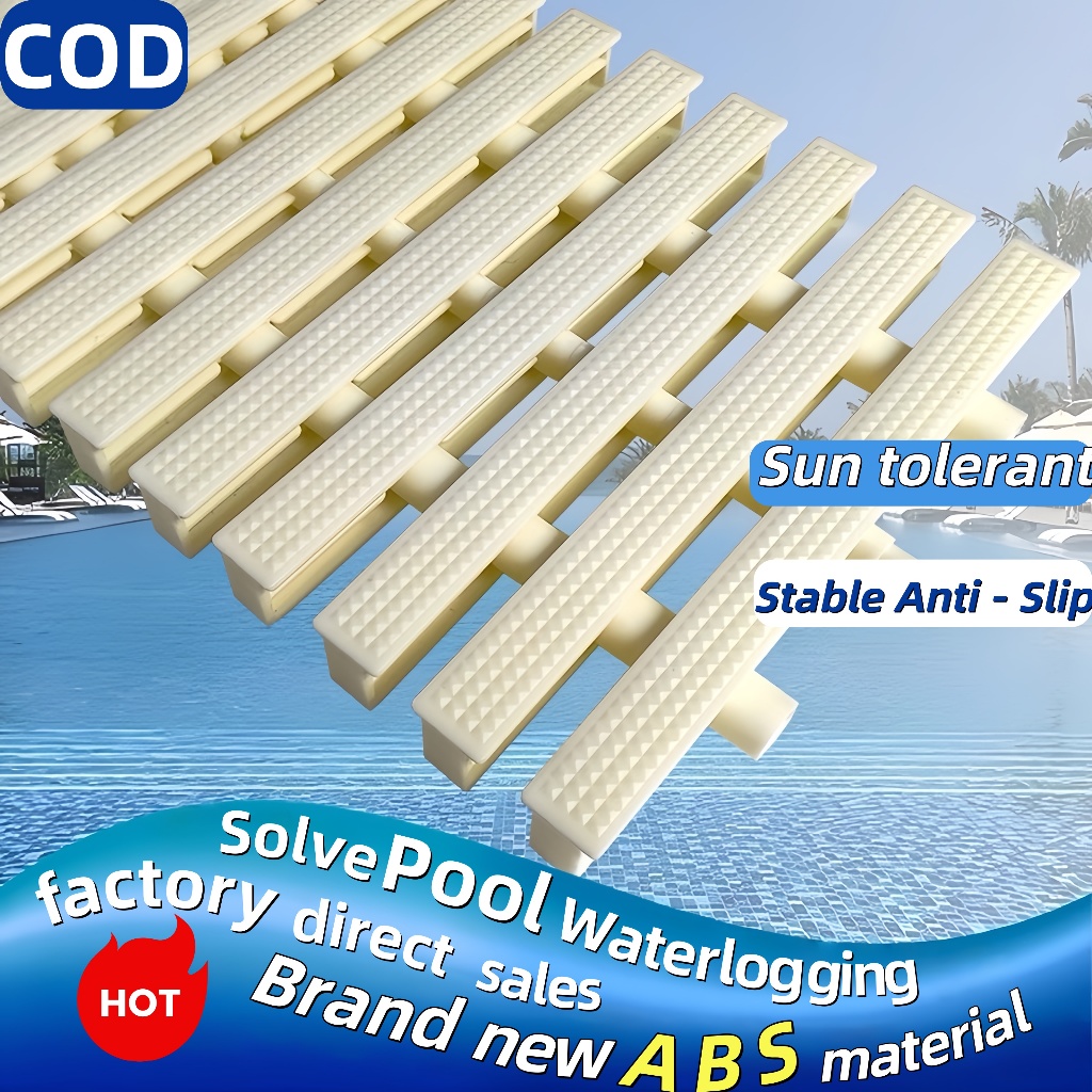 【Easy to Install】Anti-Slip Surface Swimming Pool Grill Drain Overflow ...