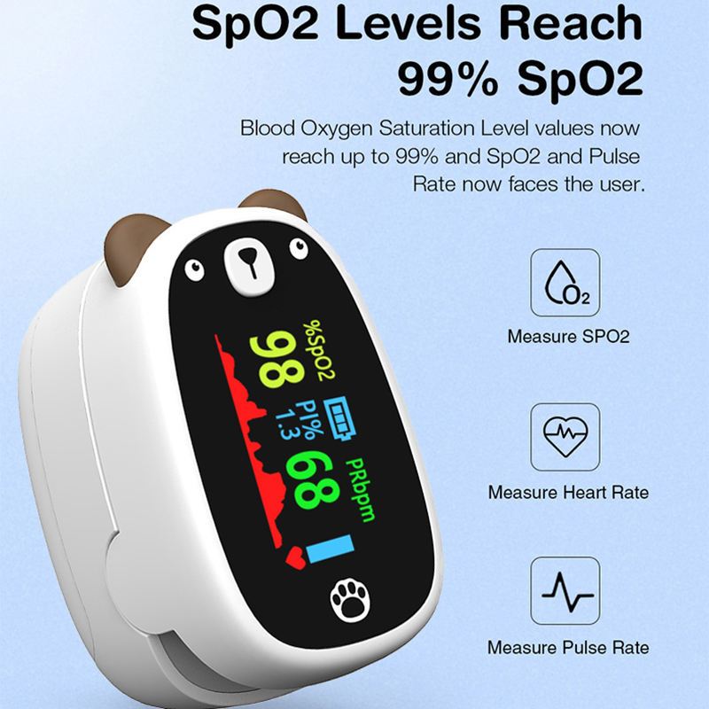 Children's Pulse Oximeter Child Blood Oxygen Saturation Monitor ...