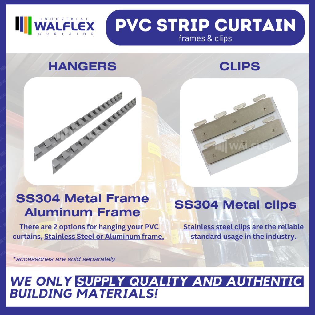 Walflex PVC Strip Curtain Accessories - Frame and Clips | Shopee ...