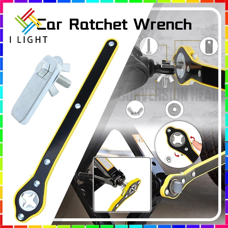 (Fast Delivery)Auto Labor-Saving Jack Ratchet Wrench Long Handle Car ...