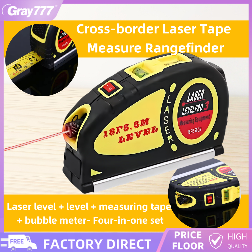 COD Multifunctional Level Ruler Laser Line Measuring Tape Pro Tool ...