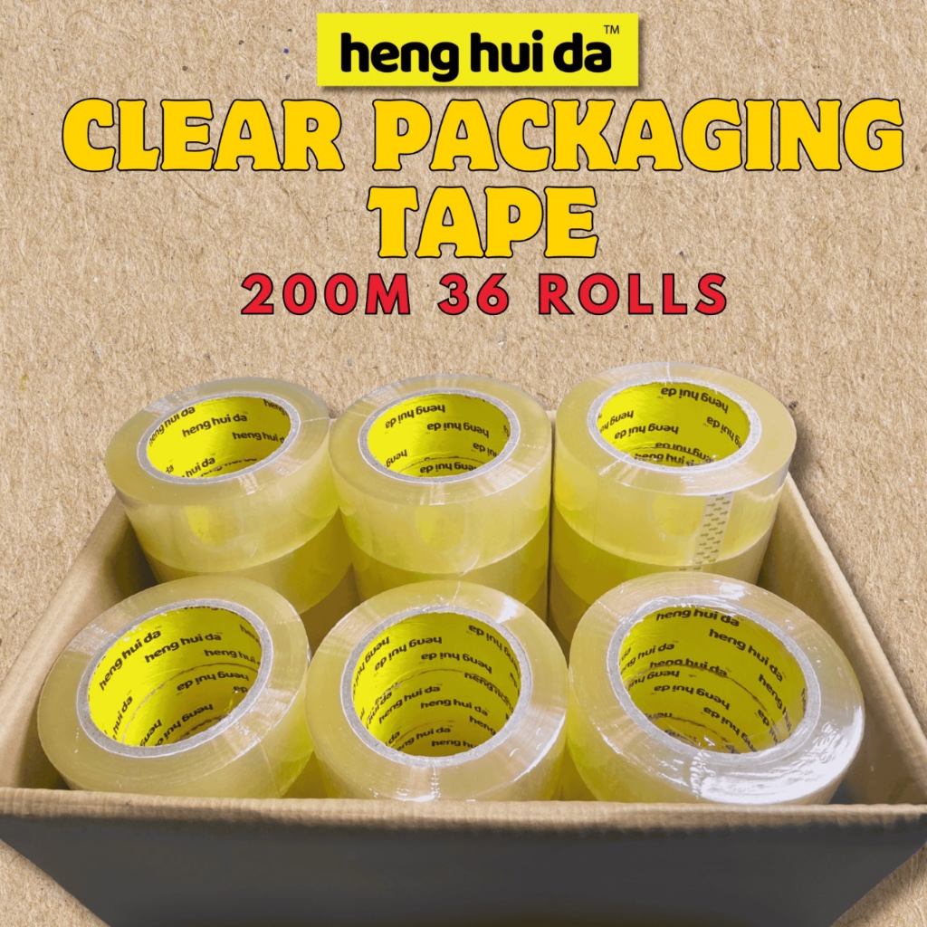 SOLD PER BOX TRANSPARENT TAPE 100M/200M EXTRA STRONG AND DURABLE ANTI ...