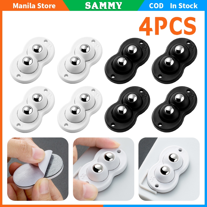 Adhesive Ball Bearing Casters 4PCS Universal Swivel Wheels Mini Size ...