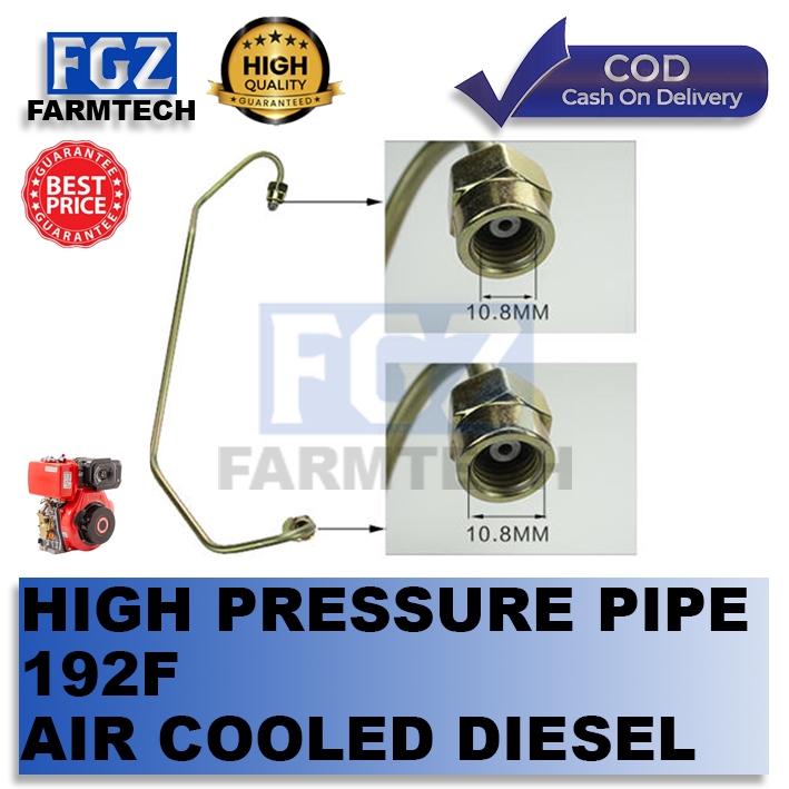 HIGH PRESSURE PIPE 192F 18HP AIR COOLED DIESEL ENGINE INJECTION PIPE ...