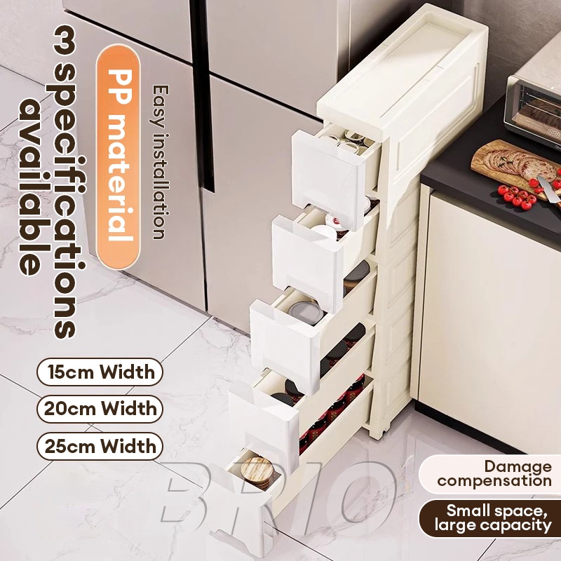BRIO Slim Drawer Organizer Gap Storage Cabinet With Wheel Plastic ...