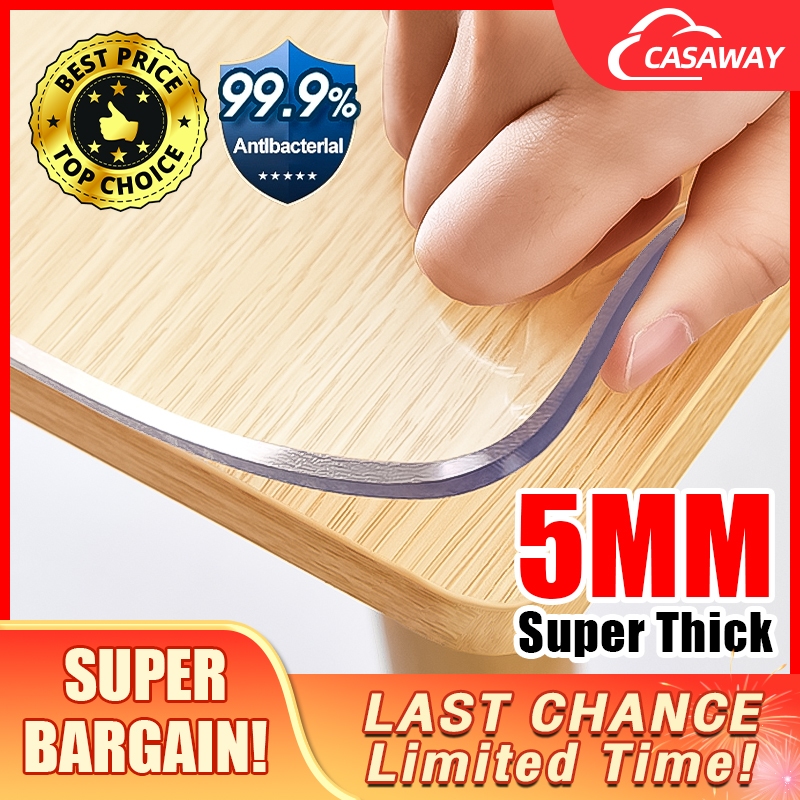 5mm 4/6/8/10 seater Pvc table cloth transparent glass table cover ...