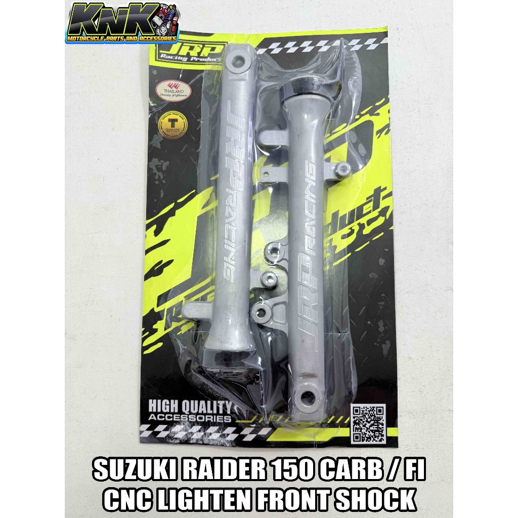 JRP CNC LIGHTEN FRONT SHOCK OUTER TUBE SILVER FOR RAIDER 150 CARB ...