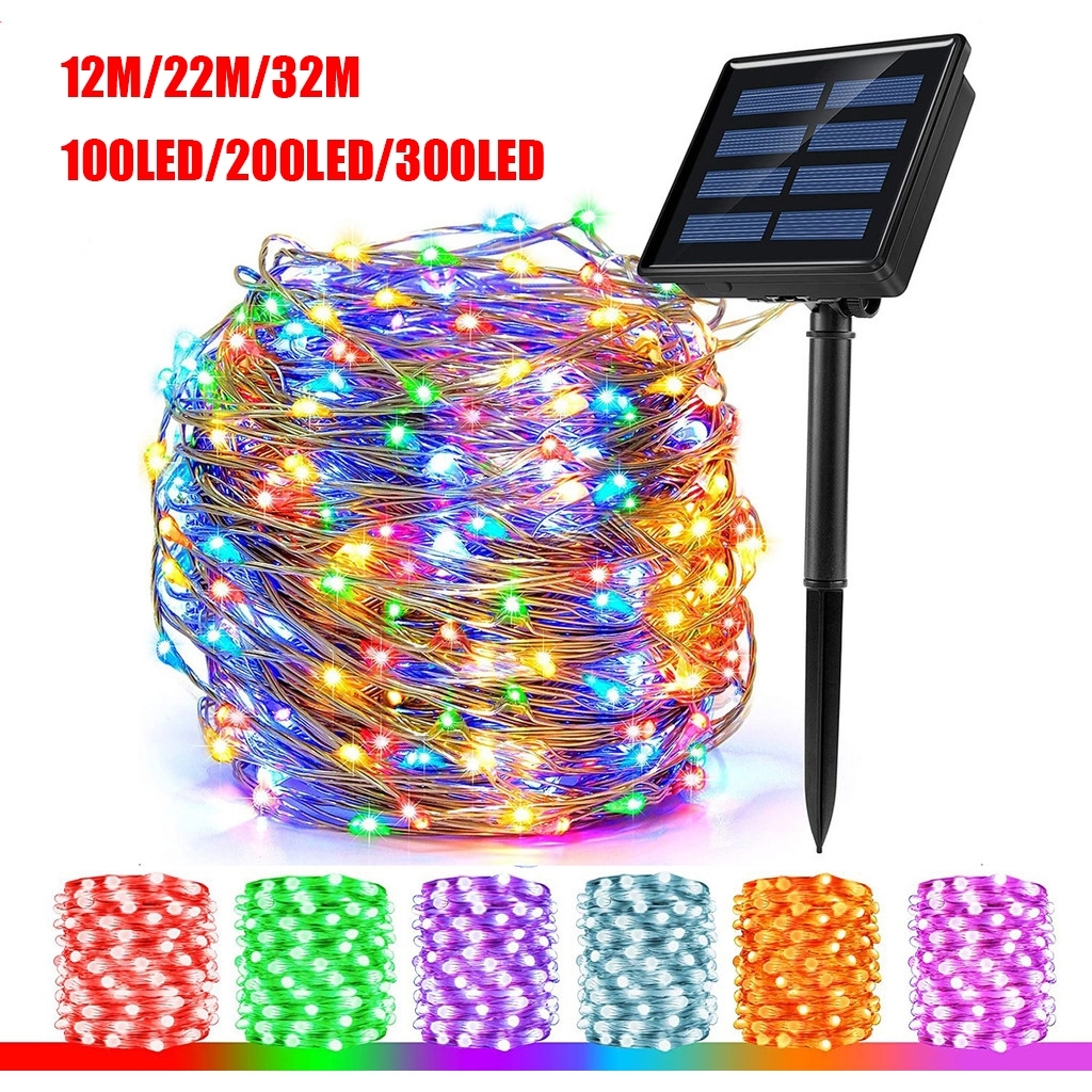 7/12/22/32M Solar Christmas Lights Outdoor Waterproof Fairy String ...
