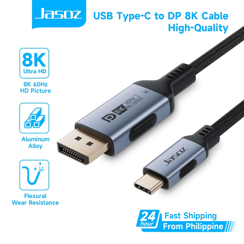 Jasoz Type-C to DP Cable 8K USB C to DisplayPort Converter