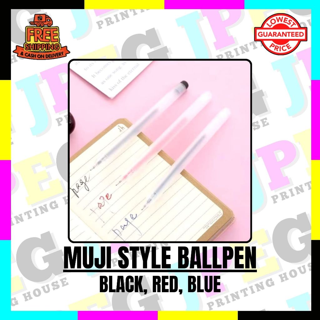 JPEG MUJI Style Ballpen 1pc 5pcs Black, Red, Blue Ink Gel Ink Pens ...