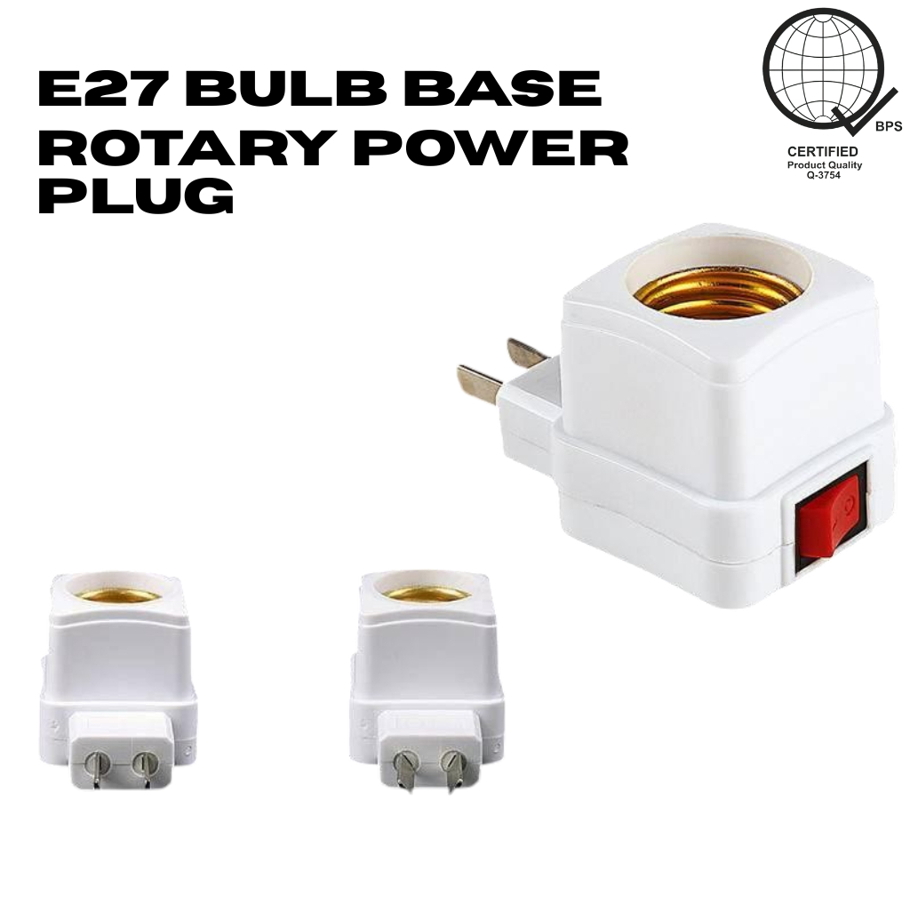E27 Lamp holder with Switch Rotatable Power Plug Screw Plug E27 Bulb ...