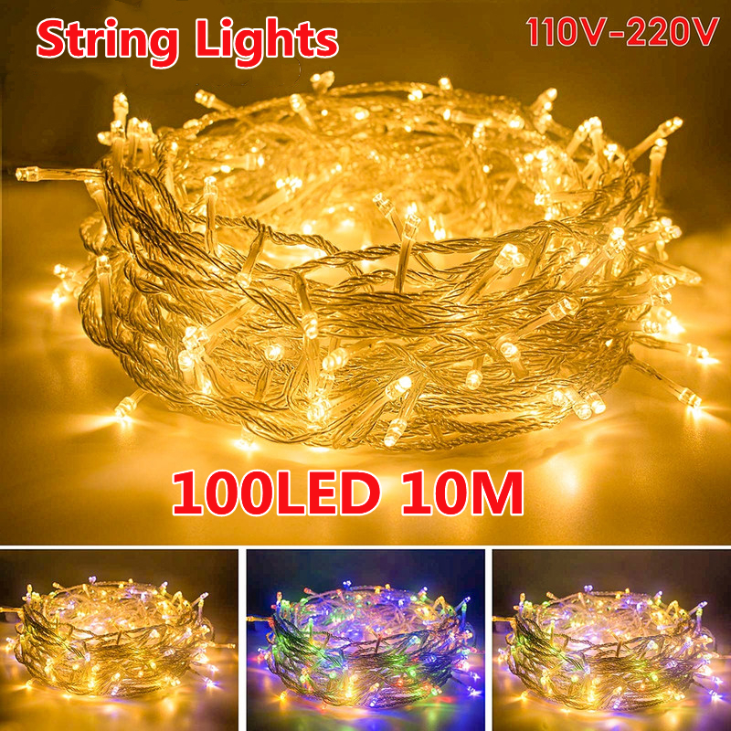 100LED String Lights Waterproof Lamp for Indoor Outdoor Christmas ...