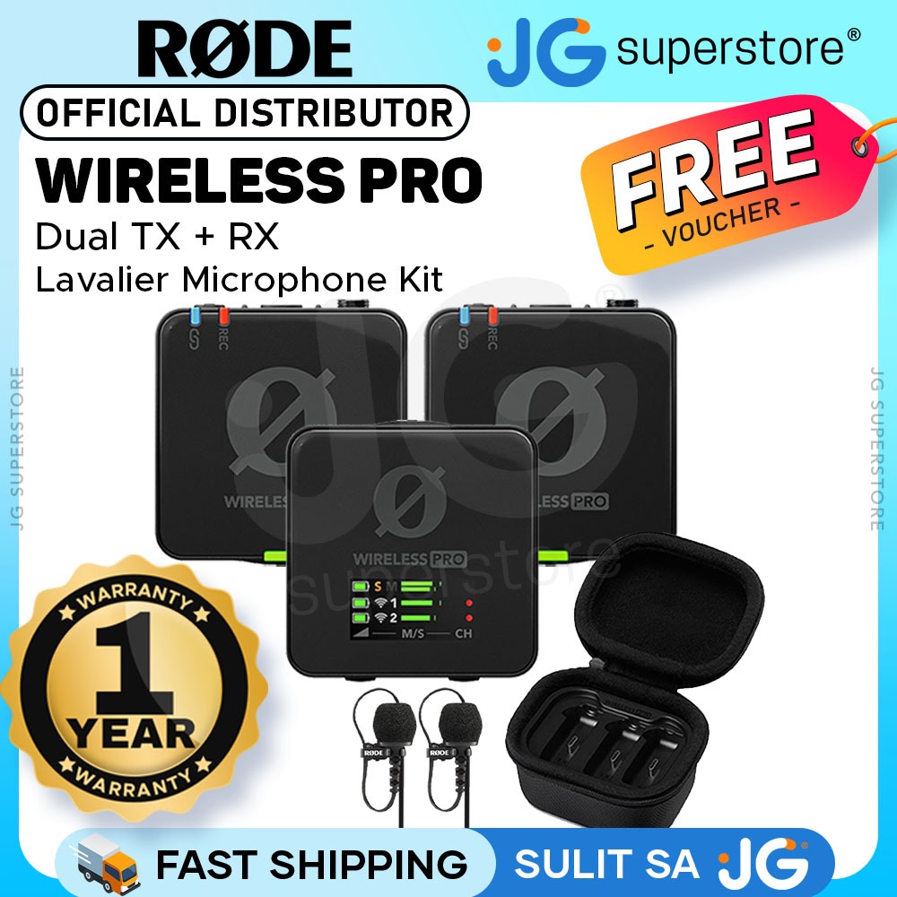 RODE WIRELESS PRO 2 Person Dual TX + RX 2.4GHz Clip-On Microphone ...
