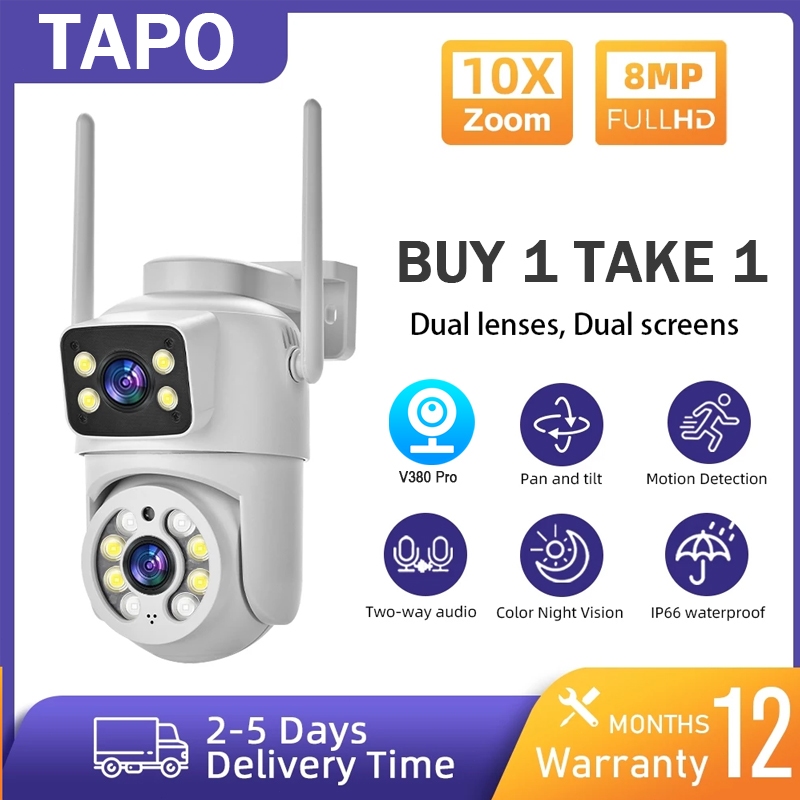 V380 Pro 1080P Dual Lens Security IP CCTV Camera Wireless Outdoor ...
