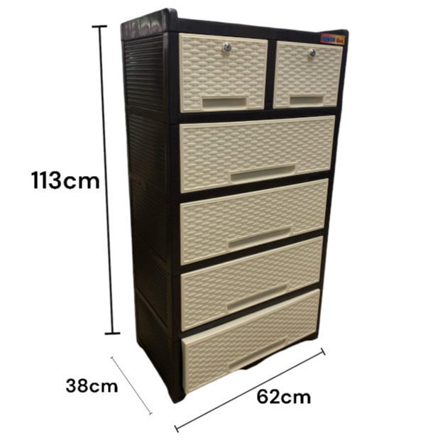 5 LAYER POWER BOX RATTAN PLASTIC DRAWER Model#2268/drawer(RANDOM COLOR ...