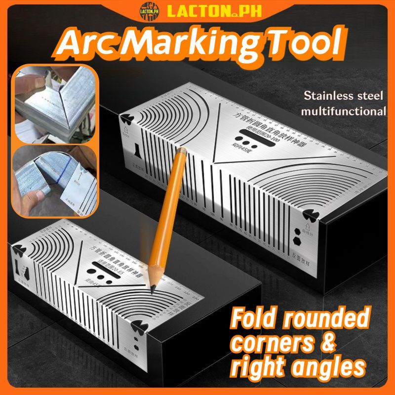 Metal Ruler Square Tube Folding Ruler Angle Arc Marking Tool ...