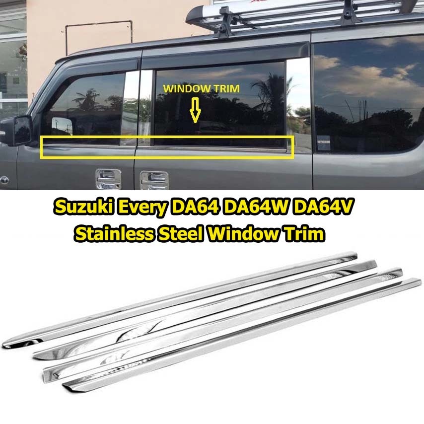 Suzuki Every DA64 Window Trim Weather Strip Protection Cover Stainless ...