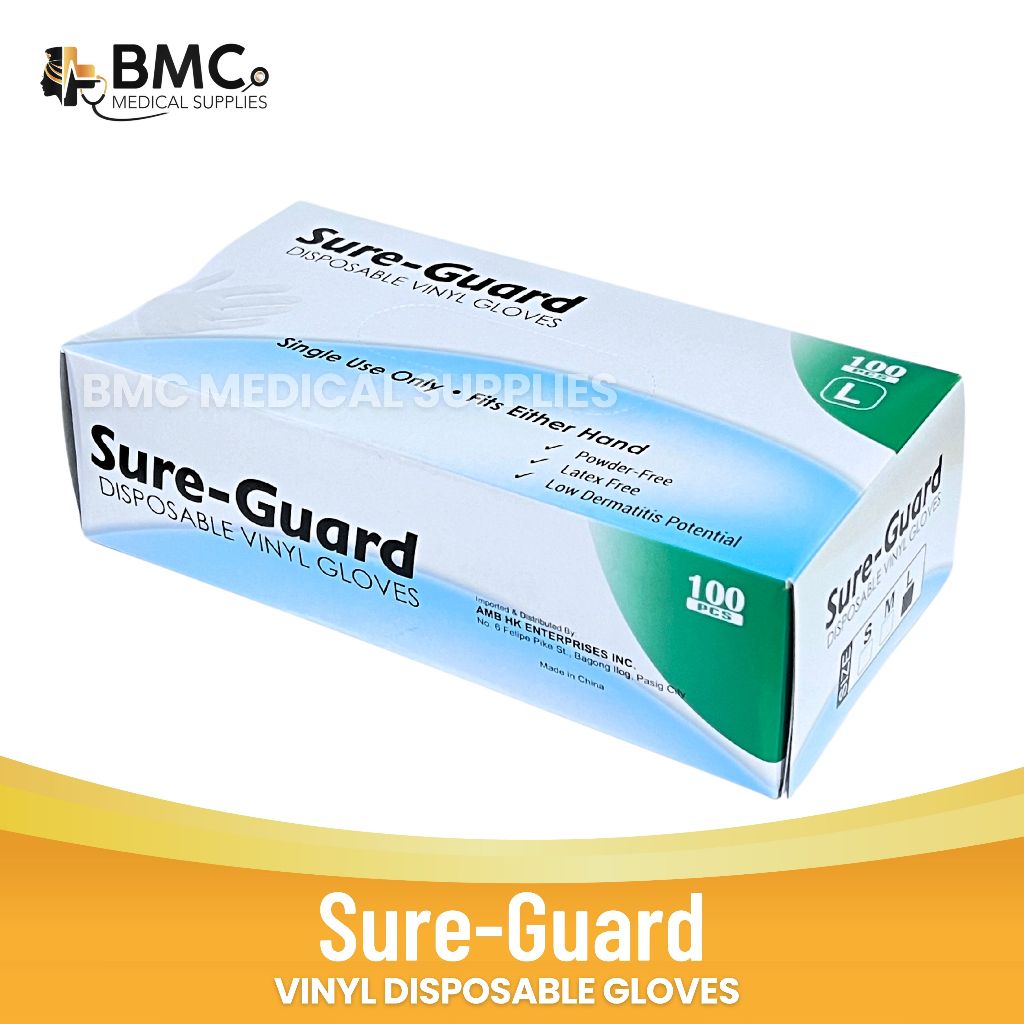 Sureguard Vinyl Gloves Transparent all Sizes 100pcs | Shopee Philippines