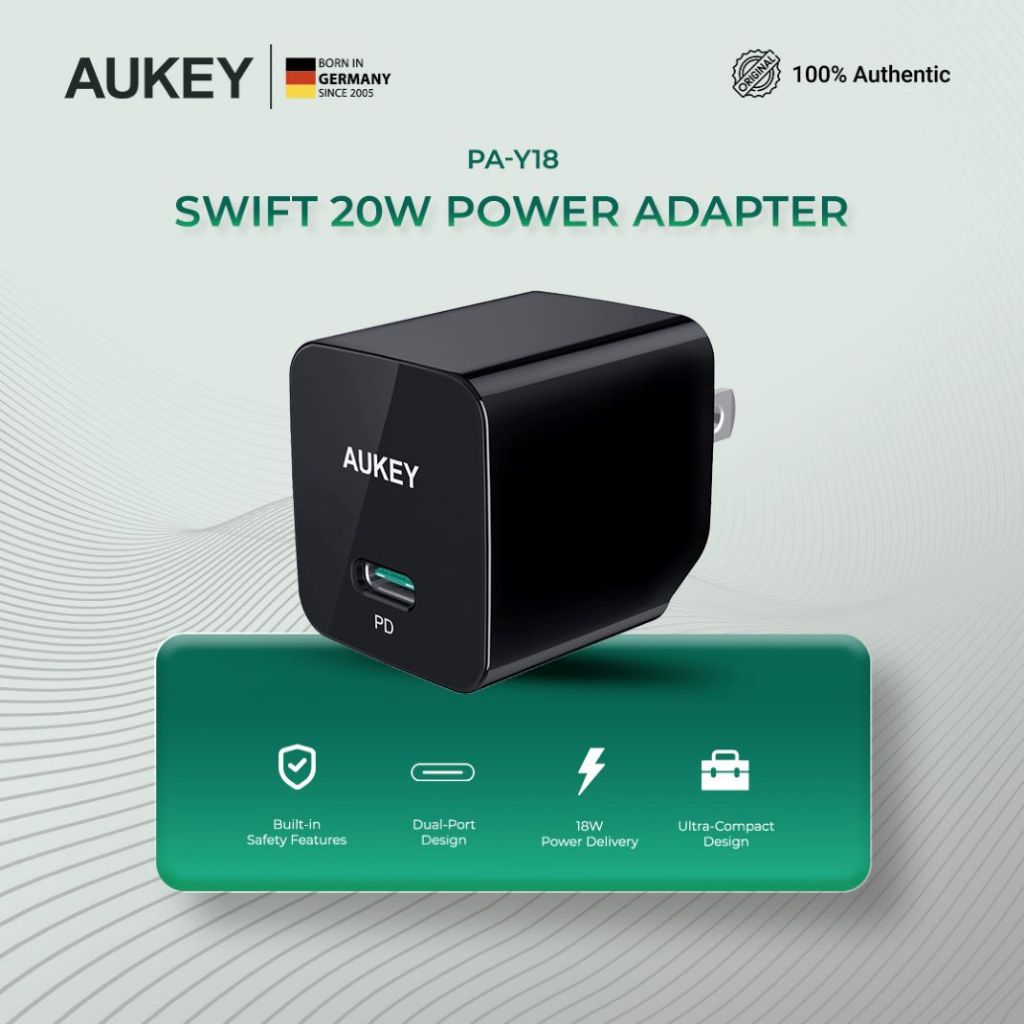 AUKEY PA-Y18 18W Power Delivery Fast Wall Charger iPhone 13 12, iPhone 13  Pro 12 Pro, iPhone 13