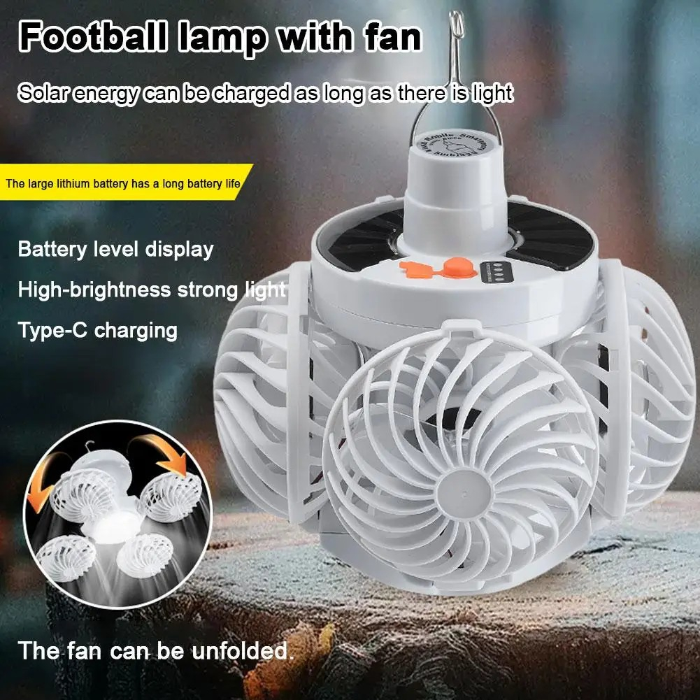 Carrying Fan-friendly Solar Emergency Lighting Camping Lights Foldable ...