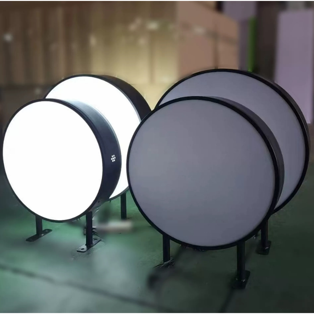 Outdoor double-sided lightbox, lighting sign, LED lightbox, circular ...