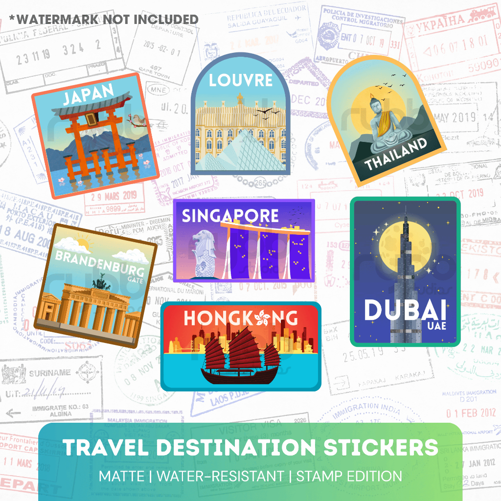 TRAVEL DESTINATIONS STICKERS | AIRPORT LUGGAGE STICKERS | TRENDING ...