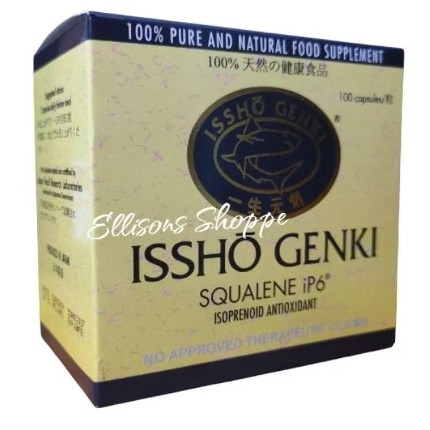 Squalene Issho Genki 100% Pure & Natural Food Supplement 100 Capsules ...