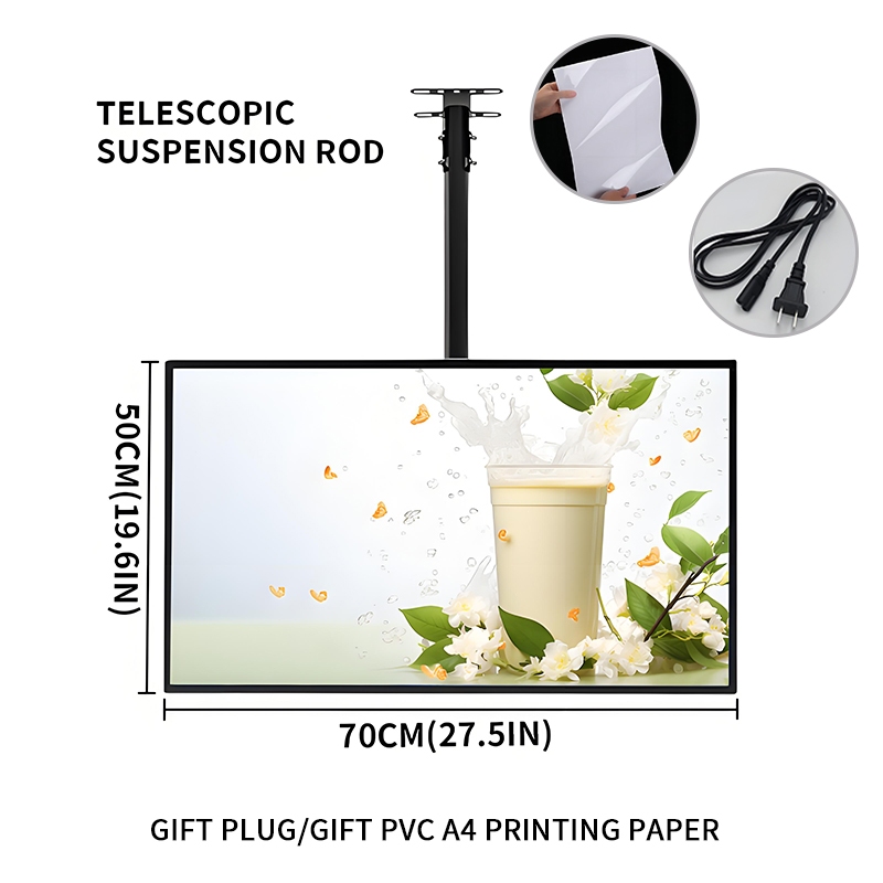 LED billboard display With telescopic boom hanging menu board display ...