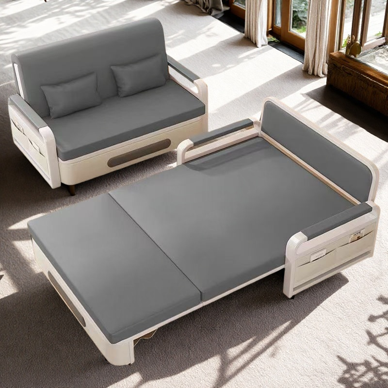 Foldable Sofa Bed with Storage Cabinet, Dual Purpose Small Unit