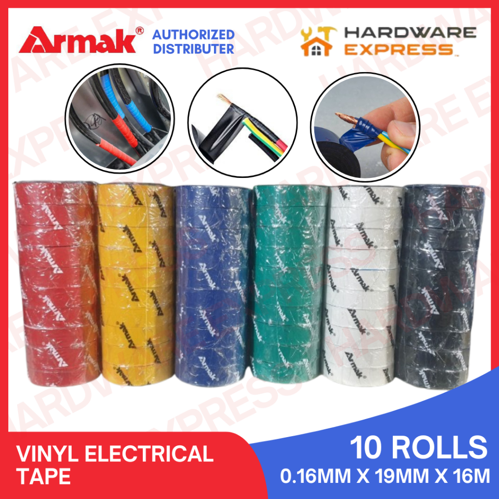 ARMAK Electrical Tape SOLD PER 10 Rolls ( ORIGINAL) 4 Meters & 16 ...
