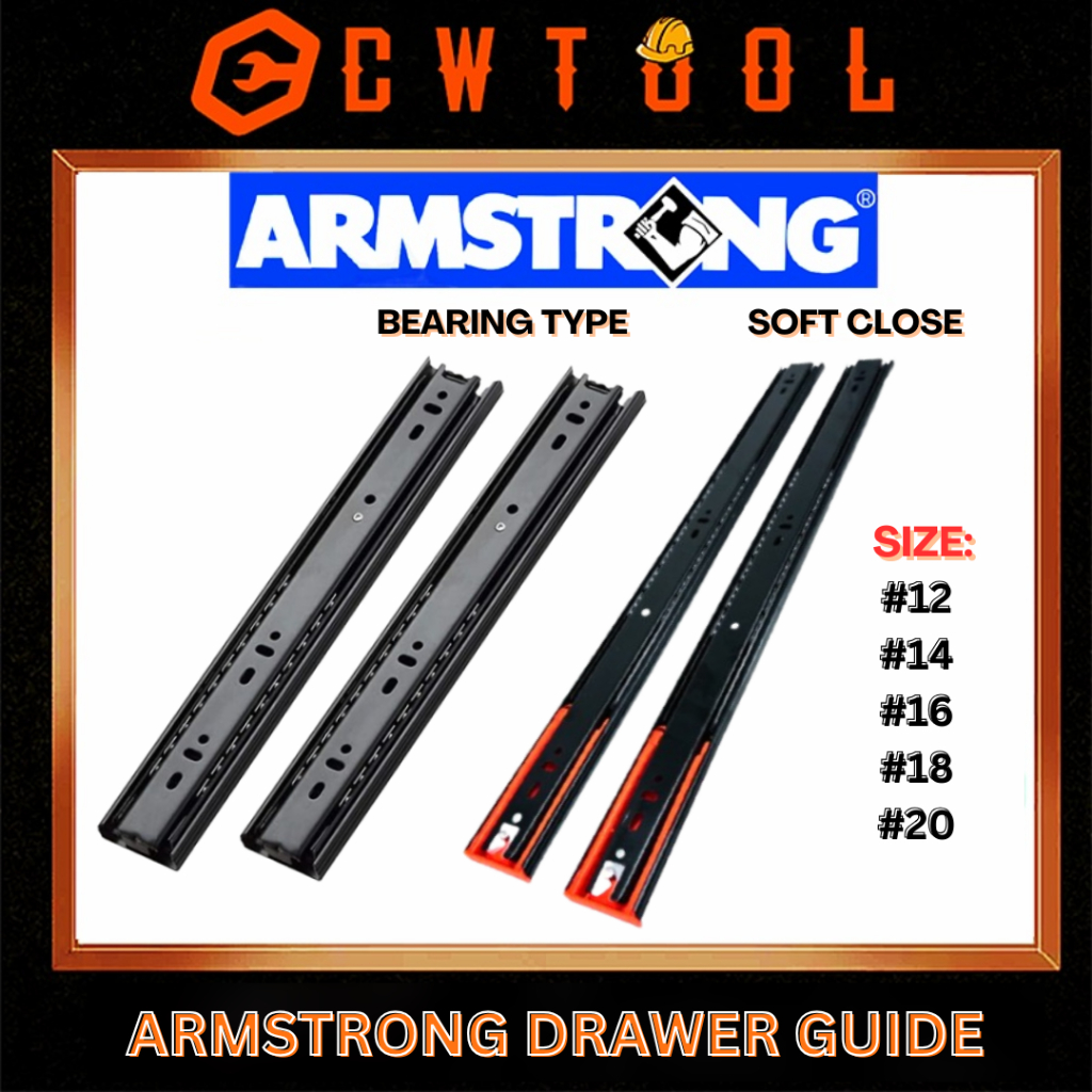 ARMSTRONG DRAWER GUIDE 1 SET ( 12 ' / 14 ' / 16 ' / 18 ' / 20 ...