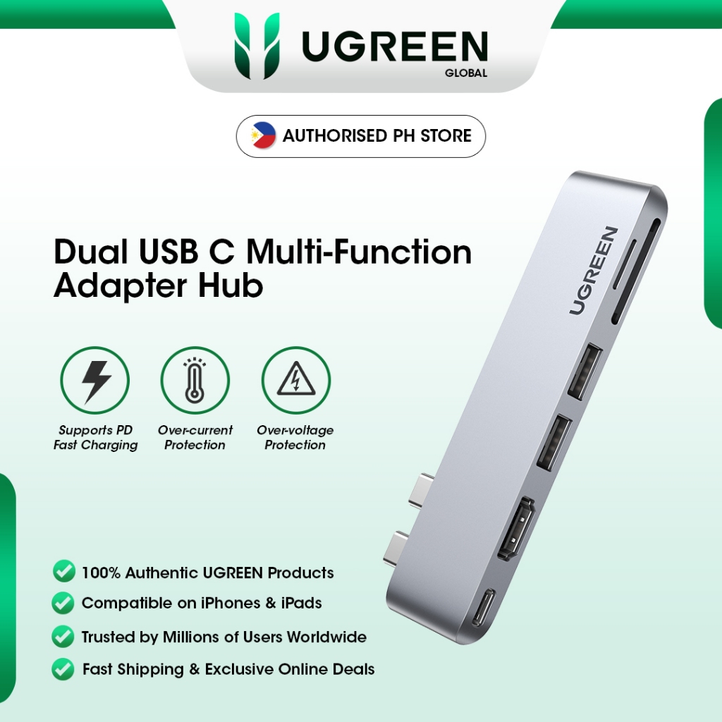 UGREEN Dual USB C Multi-Function Adapter Hub | Shopee Philippines