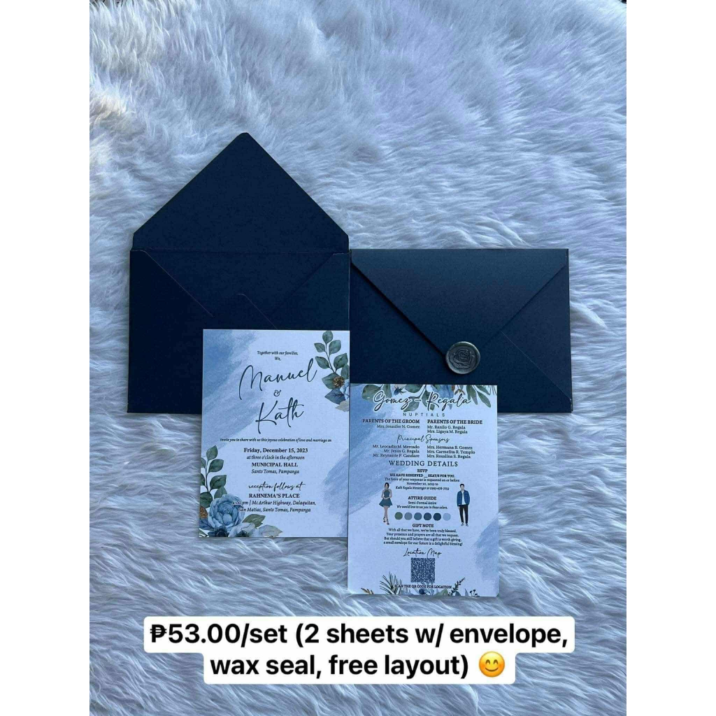 Customized Invitations (2 sheets w/ envelope & wax seal, & free layout ...