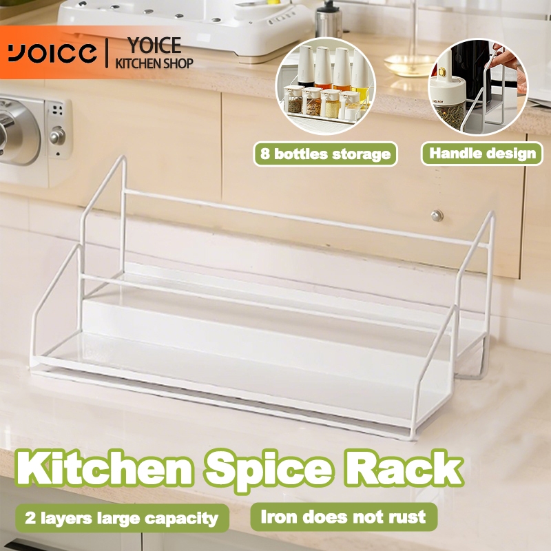 YOICE COD 2 Tiers Condiments Organizer Storage Rack Kitchen Spice Rack ...