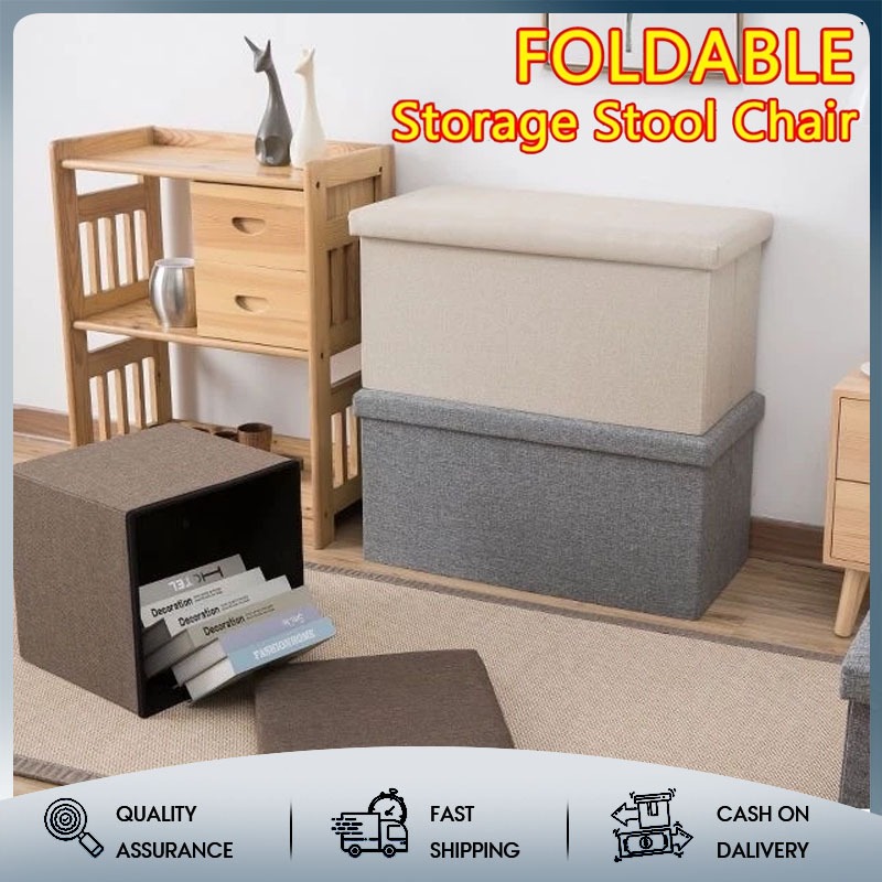 Rectangular Storage Stool Ottoman Storage Stool Sit Sofa Foldable ...