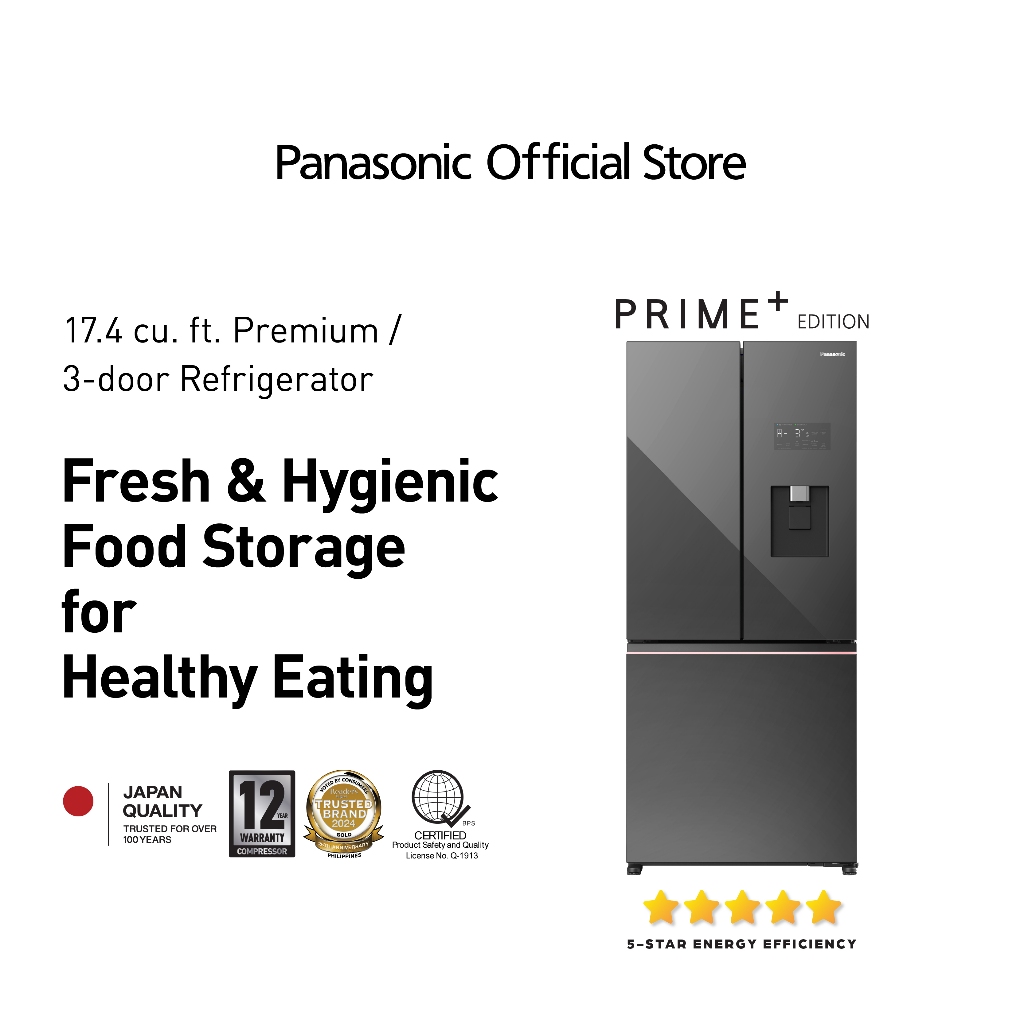 Panasonic NR-CW530XMMP 17.4 cu. ft. French Glass Door Bottom Freezer No ...