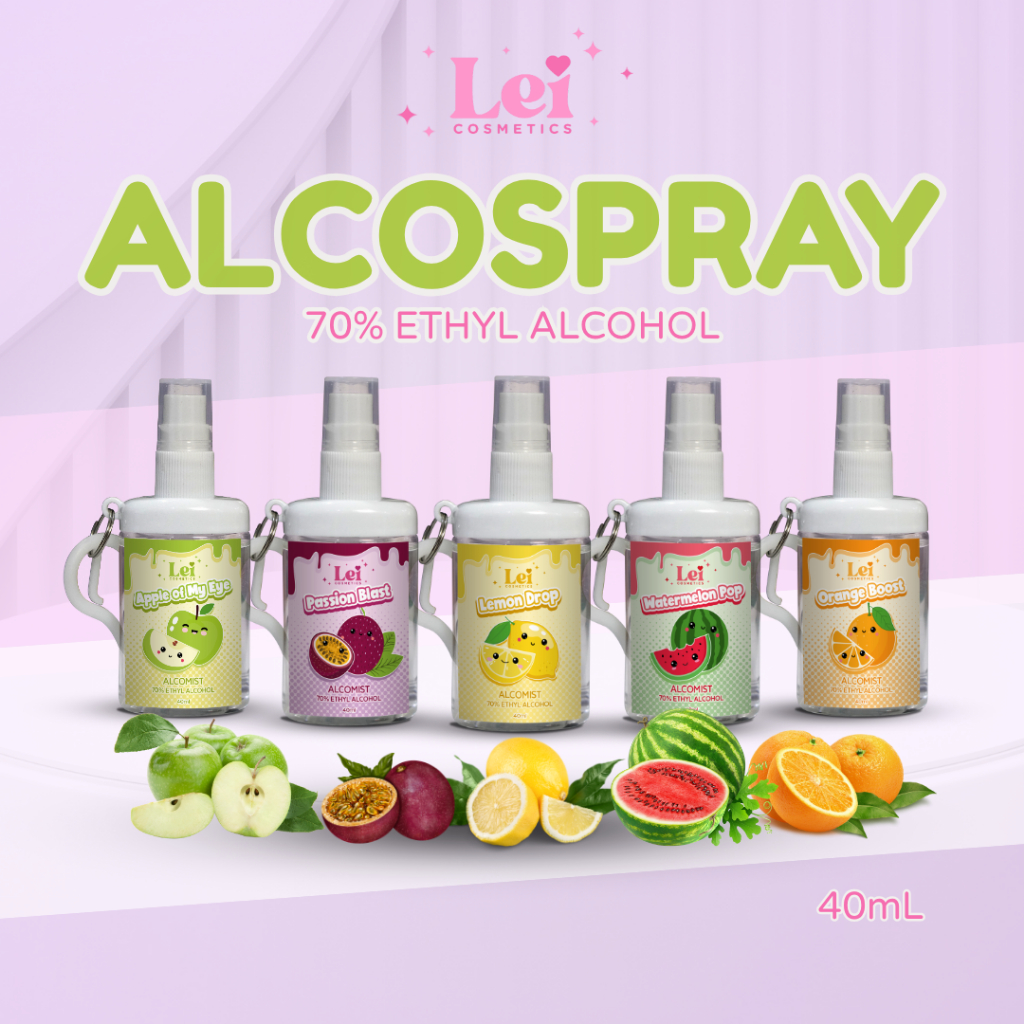 Alcologne Spray by Lei Cosmetic – Long-Lasting Fresh Scent, 70% Alcohol ...