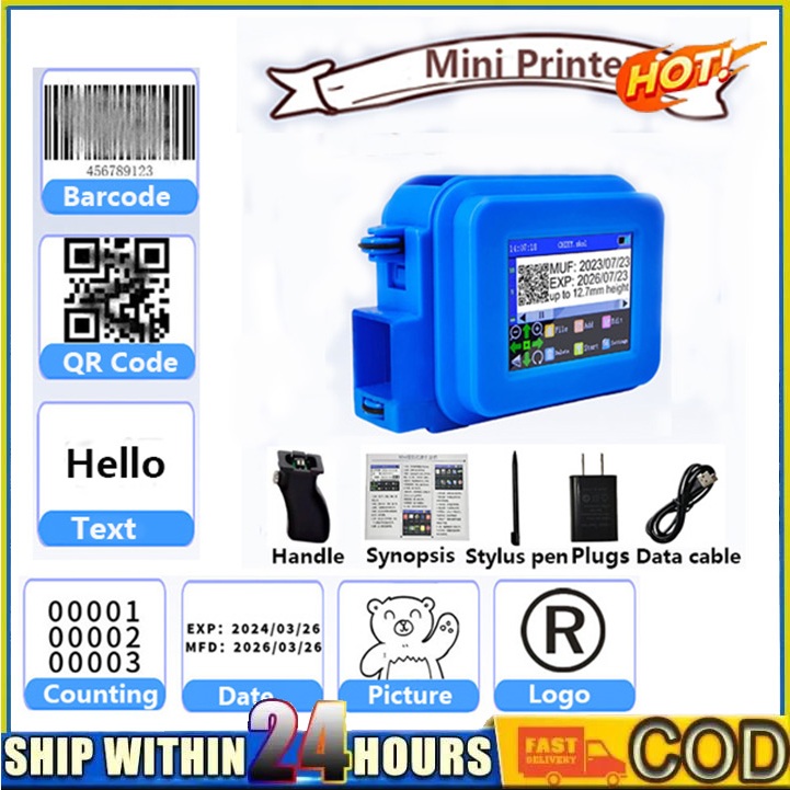 Mini Hand-held Small portable inkjet PrinterProduction date QR code ...
