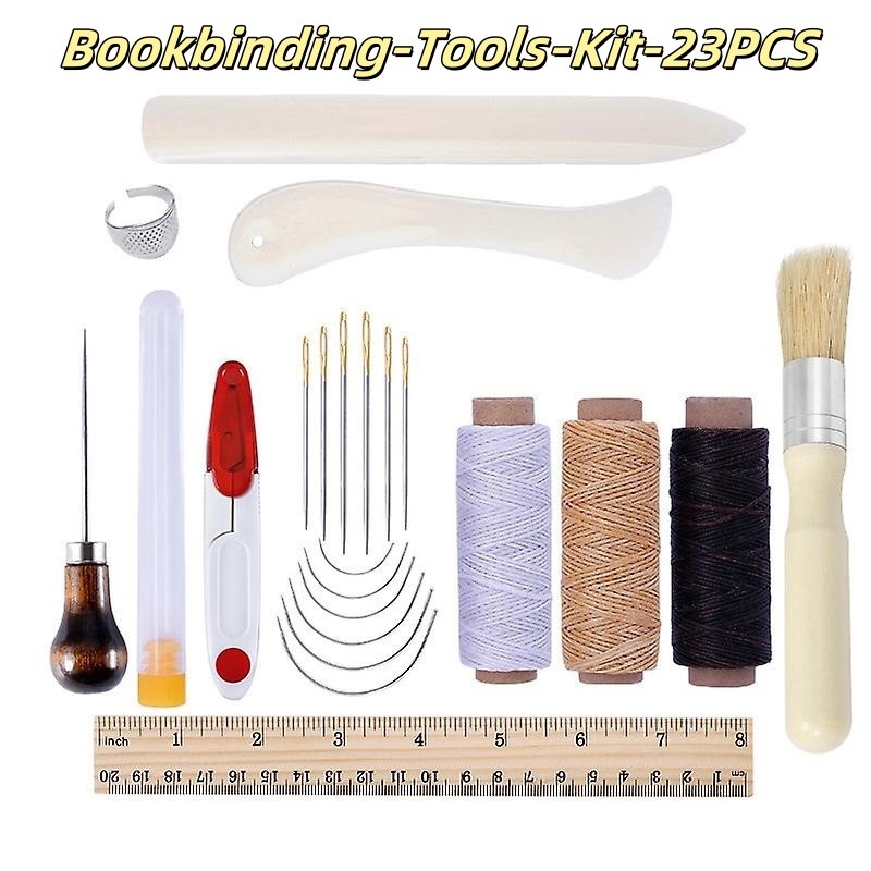 23PCS/SET Bookbinding Tools Kit Bone Bookbinding Kit Paper Ruler ...