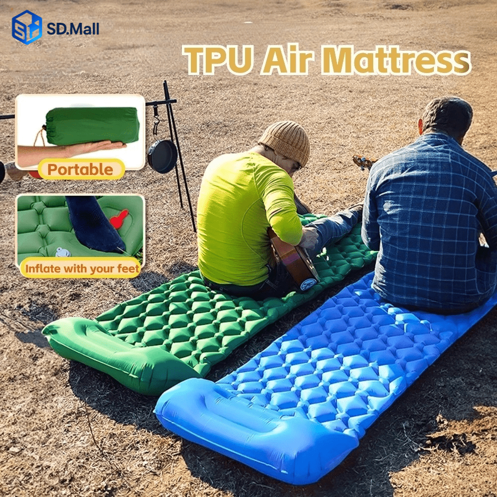 Camping Sleeping Pad Inflatable Mattress Ultralight Air Mat Built-in ...