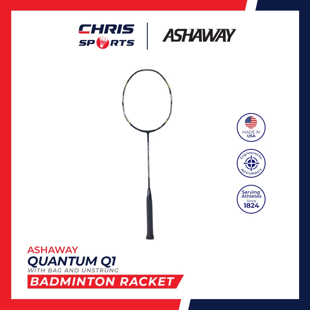 ASHAWAY QUANTUM Q1 Badminton Racket with BAG and Unstrung | Shopee ...