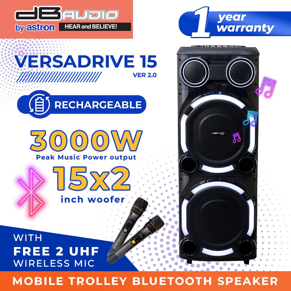 DB Audio by Astron VERSADRIVE15 Powerful Party Speaker - Bluetooth ...