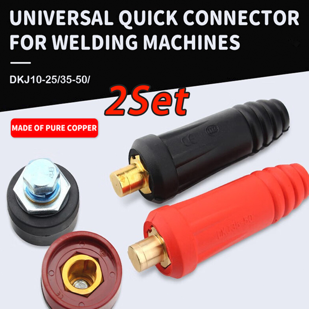 2 Pairs Welding Cable Connector Heavy Duty Quick Fitting Welding ...