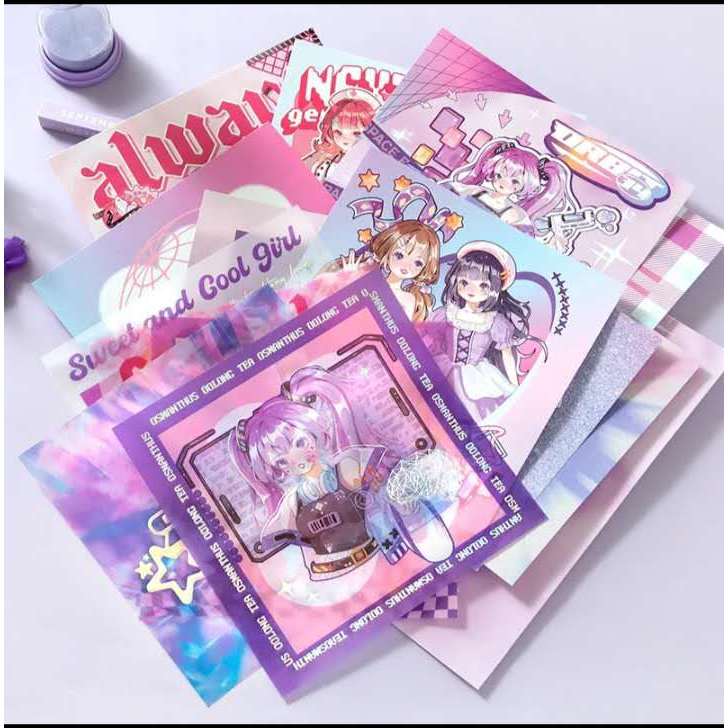 Fantasy game korean girl notebook set material guft box warm gift cute ...