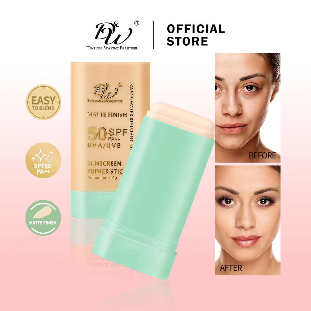 DW Matte Sunscreen Primer Stick SPF50 PA++ Oil Control Sweat Resistant ...