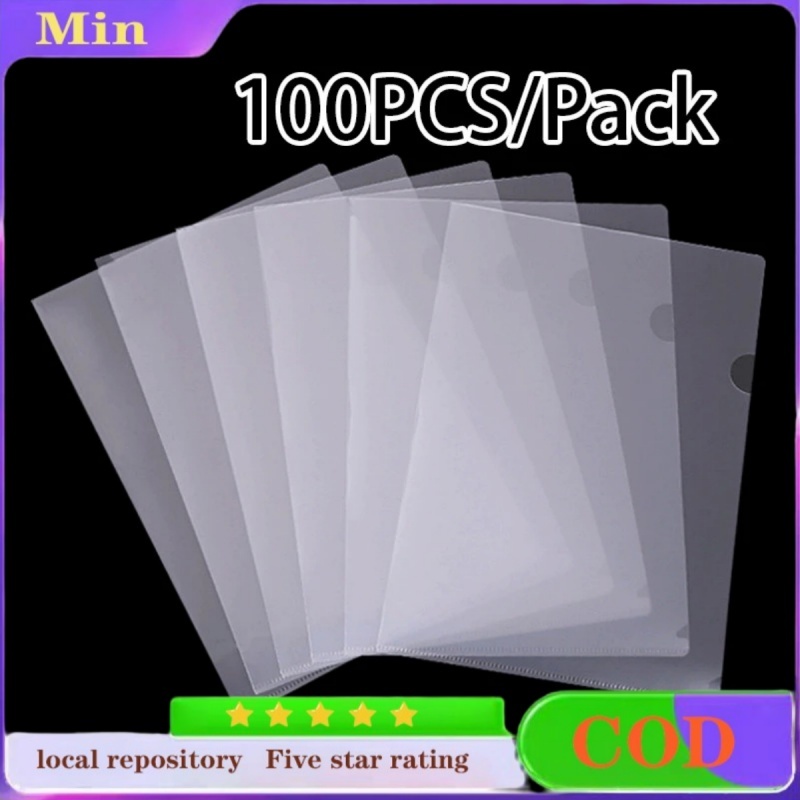 100pcs/Pack L Type Folder A4 Transparent File Folder Classification ...