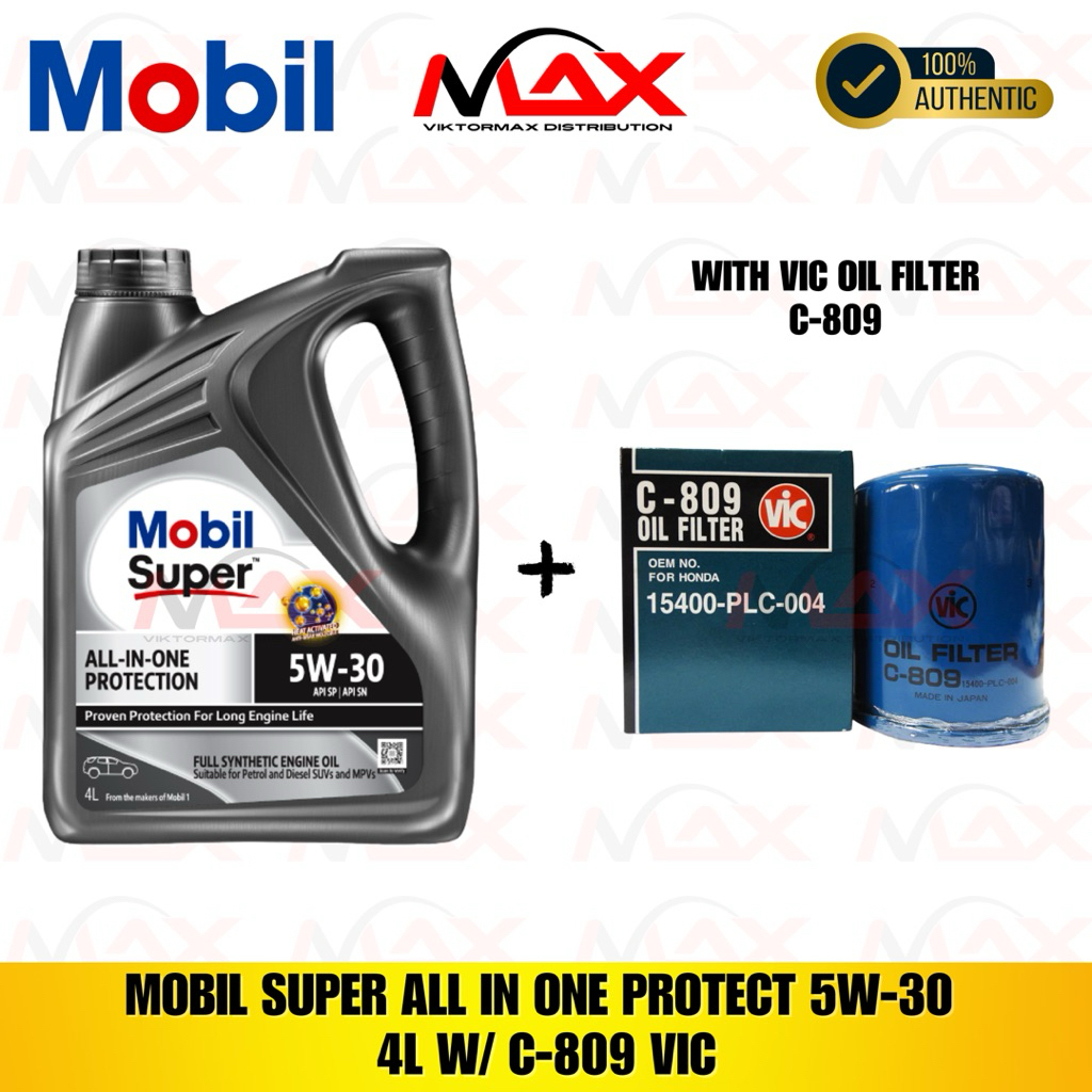 MOBIL SUPER ALL IN ONE PROTECT 5W30 GAS 4L/GAL + C-809 VIC 100% ...