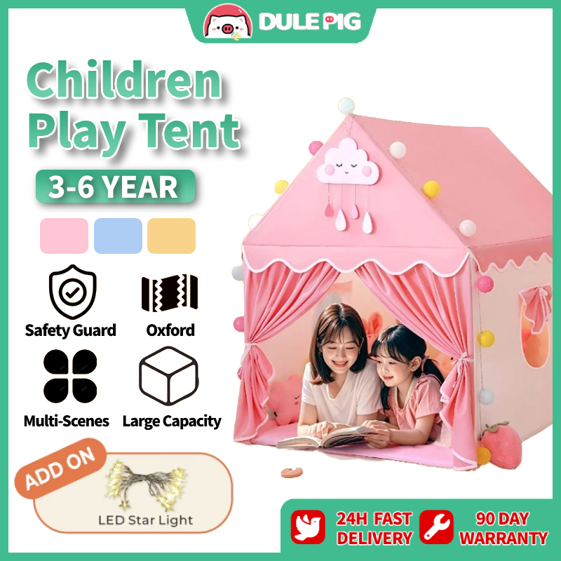 DULEPIG Foldable Kids Castle Play Tent Children Play Tent Castle Oxford ...